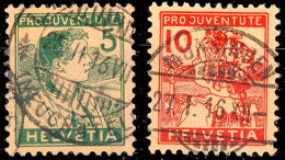 5 Und 10 C. Pro Juventute Tadellos Gestempelt, Mi. 110.-, Katalog: 128/29 O5 And 10 C. Pro Juventute Neat... - Autres & Non Classés