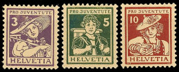 Pro Juventute 1916, Ungebrauchter Kabinettsatz, Mi. 80.-, Katalog: 130/32 *Pro Juventute 1916, Unused Set,... - Autres & Non Classés
