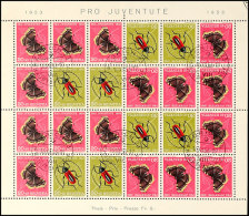 Markenheftchenbogen "Pro Juventute 1953", Tadellos Gestempelt, Mi. 1.500.-, Katalog: MHB42 OStamp Booklet Sheet... - Carnets