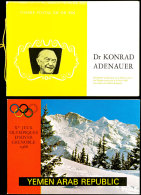 50 B. Grenoble Und 50 B. Adenauer; Je Im Offiziellen Folder (numeriert) Der Postverwaltung; Gedruckt Auf Goldfolie... - Yémen