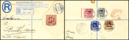 1916, 1 P. - 3 P. Rückseitig Auf Einschreibeumschlag 2 + 1 P. (Format 152 : 96 Mm) Als R-Brief Von "LOME... - Togo (1960-...)
