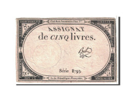 Billet, France, 5 Livres, 1793, 1793-10-31, TTB+, KM:A76, Lafaurie:171 - Assignats