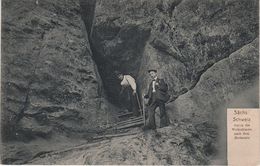 AK Hockstein Wolfsschlucht Stiege Klettern Kletterer Felsen Polenztal A Hohnstein Rathewalde Lohmen Sächsische Schweiz - Hohnstein (Saechs. Schweiz)