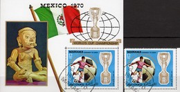 Fußball WM 1970 Manama 268+Block 57 O 6€ Championat Mexico Skulptur Hoja S/s Art Bloc Soccer Sheet M/s Bf VAE Ajman - 1970 – Mexico