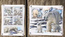 Centrafrica 2016, Animals, Polar Bears, 4val In BF +BF - Faune Arctique