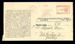 Slovenia, Kingdom Of Yugoslavia - Nice Machine Cancel On Postal Document 'OKRUZNI URAD'. / 2 Scans - Slovenië
