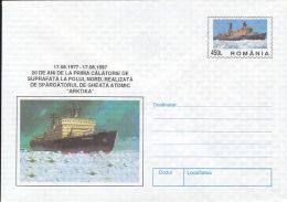 62626- ARKTIKA ATOM ICEBREAKER, NORTH POLE VOYAGE, COVER STATIONERY, 1997, ROMANIA - Polar Ships & Icebreakers