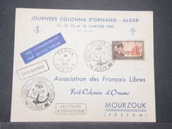 FRANCE / FEZZAN - Oblitération "Sebha " Sur Enveloppe Par Avion Spécial De Alger Pour Mourzouk En 1951  - L 9407 - Brieven En Documenten