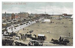 Old Colour Postcard, Yarmouth From The Look-out, Horse And Cart, Beach, Buildings, People. - Great Yarmouth