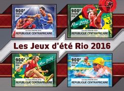 Centrafrica 2016, Olympic Games In Rio, Boxing, Swimming, 4val In BF - Schwimmen