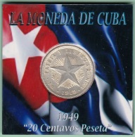 1949-MN-119 CUBA REPUBLICA. SILVER 20c STAR 1949. ESTRELLA RADIANTE. XF PLUS - Cuba