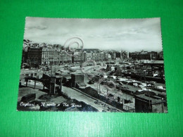 Cartolina Cagliari - Il Porto E Via Roma 1955 Ca - Cagliari