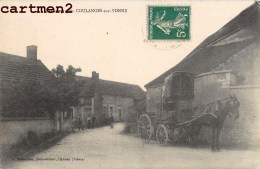 RARE CPA MISERY COULANGES-SUR-YONNE ATTELAGE + CACHET MILITAIRE LIEU DE DESTINATION ENVAHI ARDENNES AUGE SIGNY-LE-PETIT - Coulanges Sur Yonne