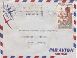 Bg - Enveloppe Tahiti Pour La France  - 1959 - Cachet Tahiti, Timbre Poste Aérienne Polynésie Française - Cartas & Documentos