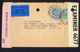 1942  Lettre Pour Les USA - Double Censure Britannique Et Irlandaise - Brieven En Documenten