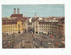 Cp,  Automobiles , Camions , Bus , Cars , Tramways, Allemagne , MÜNCHEN , Stachus Mit Karlstor , Vierge - PKW