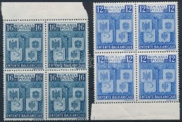 ** 1940 Balkán-antant Sor ívszéli Négyestömbökben Mi 615-616 - Other & Unclassified