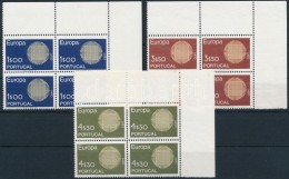 ** 1970 Európa CEPT Sor ívsarki 4-es Tömbökben Mi 1092-1094 - Altri & Non Classificati