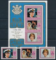 ** 1982 Lady Diana 21. Születésnapja Sor Mi 456-458 + Blokk 56 - Other & Unclassified