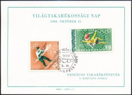 1968 Világtakarékossági Nap Emléklap Sport Bélyegekkel - Sonstige & Ohne Zuordnung