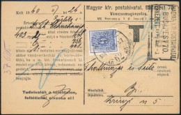 1940 Vámcsomag KezelÅ‘lap 6f Kékportóval - Other & Unclassified