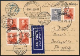 1939 Légi LevelezÅ‘lap 6 Bélyeges Bérmentesítéssel, Budapest-Bukarest - Other & Unclassified