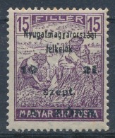 ** Nyugat-Magyarország II. 1921 Arató 15f Garancia Nélkül (80.000) - Sonstige & Ohne Zuordnung