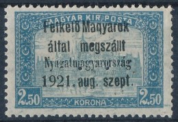 ** Nyugat-Magyarország I. 1921 Parlament 2,5K 3-as Lyukasztással, Garancia Nélkül... - Sonstige & Ohne Zuordnung