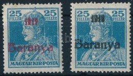 * Baranya I. 1919 2 Klf Bélyeg Antikva Számokkal és Bodor Vizsgálójellel (7.000) - Other & Unclassified