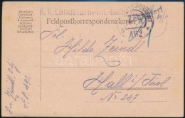 1918 Tábori Posta LevelezÅ‘lap / Field Postcard 'K.k. Landsturm-Inf.-Baon' + 'FP 492 B' - Sonstige & Ohne Zuordnung