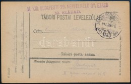 1918 Tábori Posta LevelezÅ‘lap / Field Postcard 'M.KIR. BUDAPESTI 29. NÉPFELKELÅ GY. EZRED 10.... - Sonstige & Ohne Zuordnung