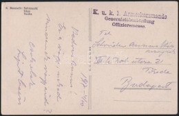 1917 Tábori Posta Képeslap 'K.u.k. 1. Armeekommando Generalstabsabteilung Offiziersmesse' - Sonstige & Ohne Zuordnung