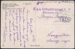 1917 Tábori Posta Képeslap / Field Postcard 'K.u.k. Feldhaubitzregiment Nr. 32 Batterie Nr. 4.' + 'TP... - Sonstige & Ohne Zuordnung