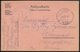 1917 Tábori Posta LevelezÅ‘lap 'K.u.k. FELDJÄGER BAON No.28.' + 'FP 416 B' - Sonstige & Ohne Zuordnung