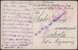 1916 Tábori Posta Képeslap 'M.kir. IV/30 Népf. Hadtápzászlóalj.' - Sonstige & Ohne Zuordnung