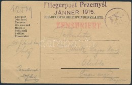 1915 Cenzúrás Tábori Postai LevelezÅ‘lap / Censored Field Postcard 'FLIEGERPOST Przemysl... - Altri & Non Classificati