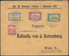 1918.jul. 9. Légi Levél Bécsbe 4K50f RepülÅ‘ Posta Bélyeggel és 1.90K... - Other & Unclassified