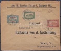 1918. Jul. 9. Légi Levél Bécsbe 1K50f RepülÅ‘ Posta Bélyeggel és 1.80K... - Other & Unclassified