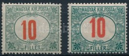 ** 1915 Pirosszámú Portó 2x10f Eltolódott értékszámok és... - Other & Unclassified