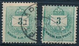 O 1881 2x3kr Elfogazás, Festékfoltok Stb... - Other & Unclassified