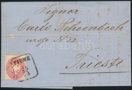 1864 5kr Levélen / On Cover 'FIUME' - Trieste - Sonstige & Ohne Zuordnung