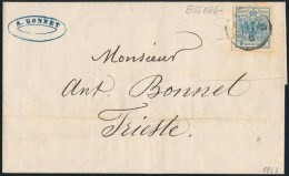 1857 9 Kr Levélen ,,ESSEGG' - ,,KRANICHFEL' - ,,TRIEST' - Other & Unclassified