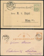 1878-1900 2 Db LevelezÅ‘lap, Az Egyik Vasúti, A Másik Pályaudvari Bélyegzéssel - Sonstige & Ohne Zuordnung