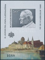 ** 1991 II. János Pál Pápa Magyarországi Látogatása Vágott Blokk... - Altri & Non Classificati