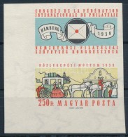 ** 1959 FIP (II.) ívsarki Vágott Bélyeg FelsÅ‘ Szelvénnyel (3.500) - Altri & Non Classificati