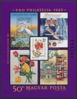 ** 1989 Pro Philatelia (I.) Blokk BÉLYEGKINCSTÁR Felirattal, Fekete Sorszámmal (10.000) - Altri & Non Classificati