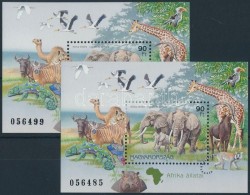 ** 1997 Afrika állatai Blokk A Ritka Vastag Sorszámmal + Támpéldány - Sonstige & Ohne Zuordnung