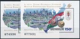 ** 1996 Olimpiai érmesek Atlanta Blokk A Ritka Vastag Sorszámmal  + Támpéldány - Altri & Non Classificati