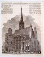 1857 Bécs, Stephansdom, Rotációs Fametszet, Papír, A Vasárnapi... - Stiche & Gravuren