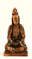 RézszínÅ± Fém Buddha-szobor, Jelzés Nélkül, M: 15,5 Cm - Altri & Non Classificati